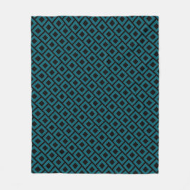 Modern Geometric Diamond Pattern in Deep Teal Fleecefilt