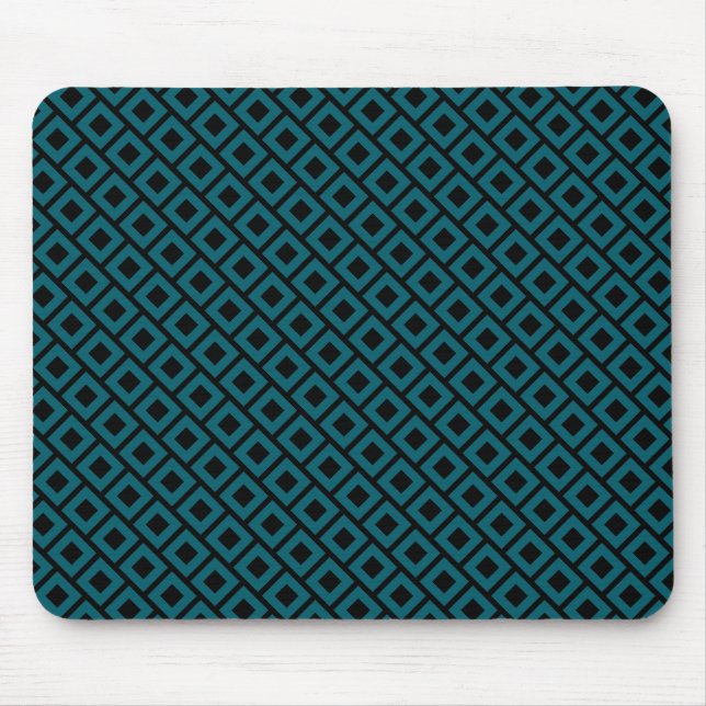 Modern Geometric Diamond Pattern in Deep Teal Musmatta (Framsidan)