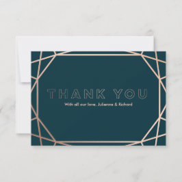 Modern Geometric Diamond Shaped Bröllop Tack Kort