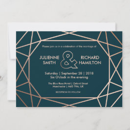 Modern Geometric Diamond Shaped Wedding-inbjudan Inbjudningar