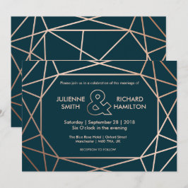 Modern Geometric Diamond Shaped Wedding-inbjudan Inbjudningar