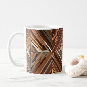 Modern Geometric Diamond Wood Background Mönster Kaffemugg