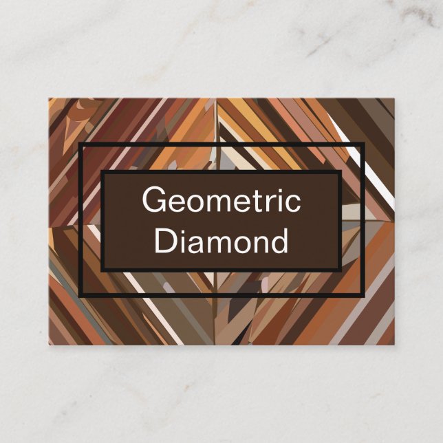 Modern Geometric Diamond Wood Background Mönster Visitkort (Framsida)