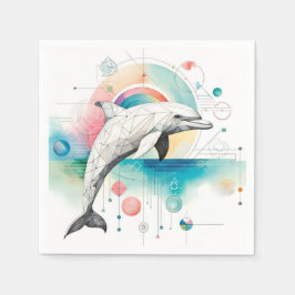 Modern Geometric Dolphin Napkins Pappersservett