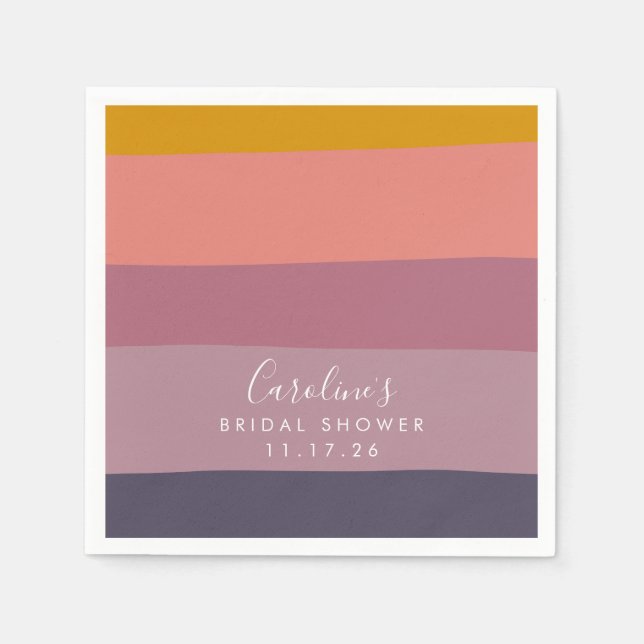 Modern Geometric Dusty Lilac-Anpassningsbar Möhipp Pappersservett (Framsidan)