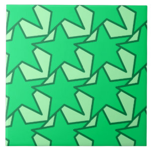 Modern Geometric - emerald and mint-grönt Kakelplatta