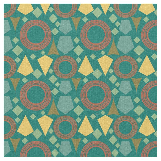 Modern Geometric Fabric i medelårhundradet Tyg (Närbild)