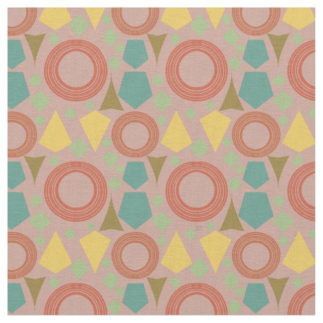 Modern Geometric Fabric Rosa i mitten av århundrad Tyg (Närbild)