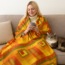 Modern Geometric Fall Färg Fleece Blanket