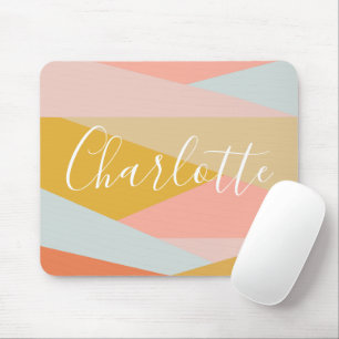 Modern Geometric Färg Block Personlig Peach Musmatta