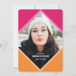 Modern Geometric Färg Block Studenten-inbjudan Inbjudningar