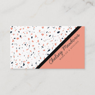 Modern Geometric Färg Block Terrazzo Visitkort