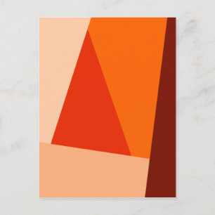 Modern Geometric Färg Block Warm Red-Orange Vykort