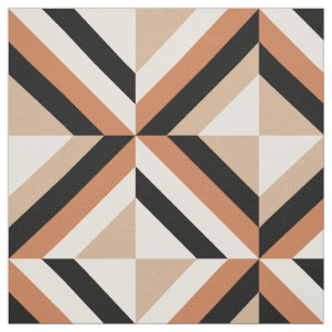 Modern Geometric Färg Brown Tyg