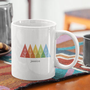 Modern Geometric Färg överlappande jul Kaffemugg