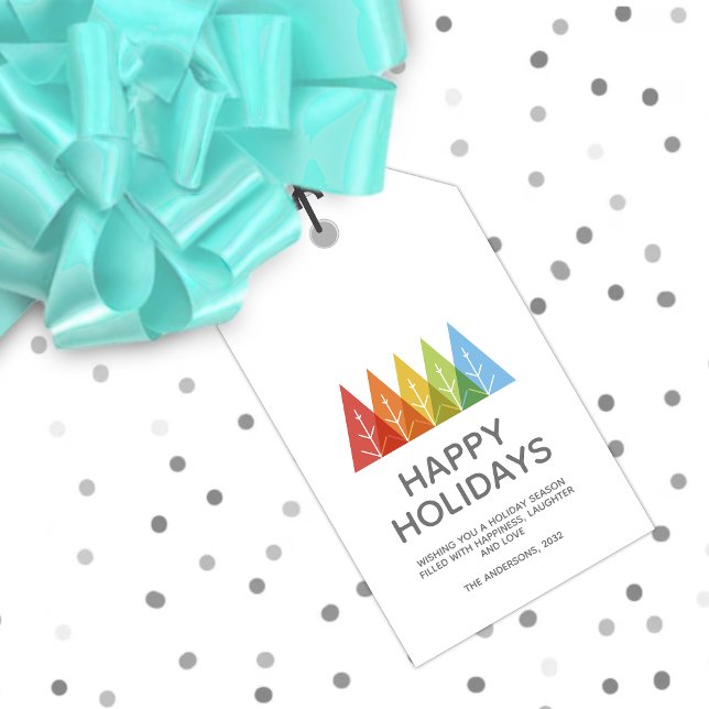 Modern Geometric Färg överlappande jul Presentetikett (Skapare uppladdad)