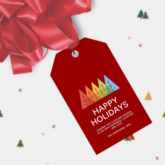 Modern Geometric Färg överlappande jul Presentetikett (Skapare uppladdad)