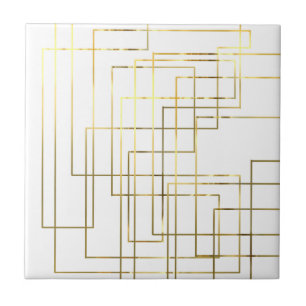Modern Geometric Faux Guld Linjer Kakelplatta