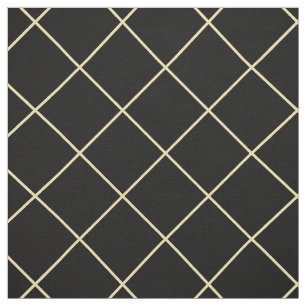 Modern Geometric Faux Guld Squares Black Checkated Tyg