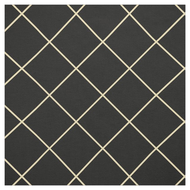 Modern Geometric Faux Guld Squares Black Checkated Tyg (Provkarta)
