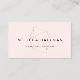 Modern Geometric Gemstone-Rosa Visitkort