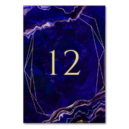 Modern Geometric Geode Blue Lila Ro Guld Agate Bordsnummer
