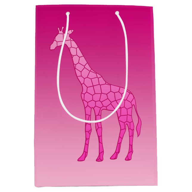 Modern Geometric Giraffe, Fuchsia och Ljus rosa (Framsidan)