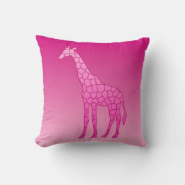 Modern Geometric Giraffe, Fuchsia och Ljus rosa Kudde