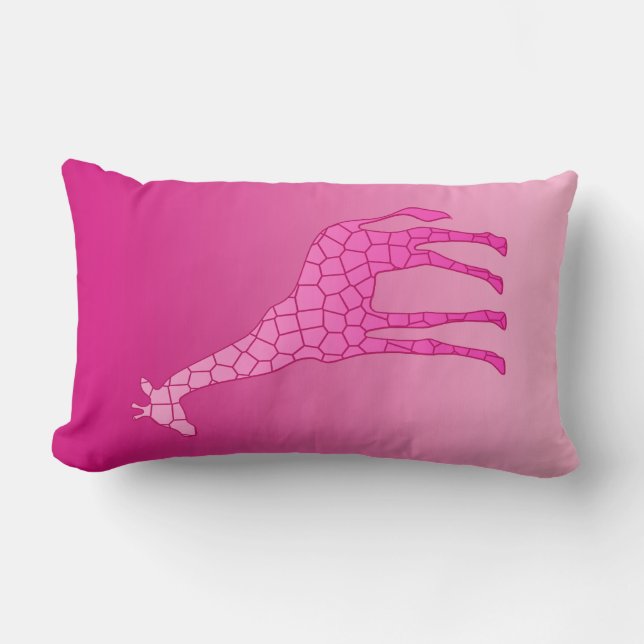 Modern Geometric Giraffe, Fuchsia och Ljus rosa Lumbarkudde (Framsida)