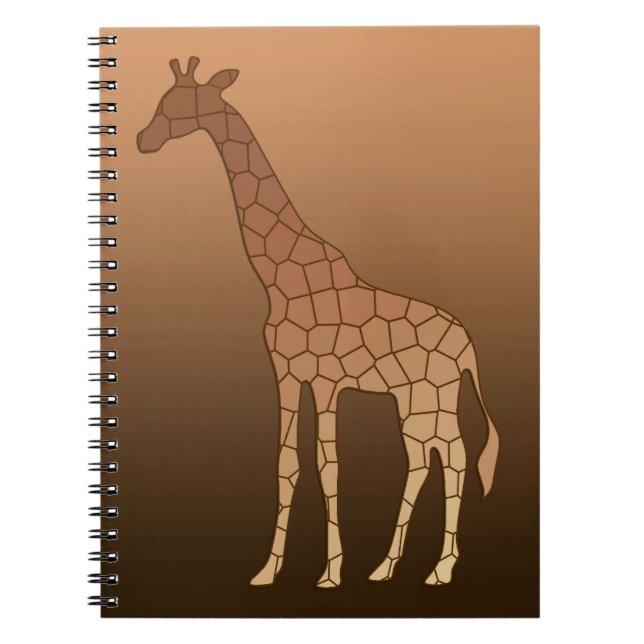 Modern Geometric Giraffe, koppar och Brown Anteckningsbok (Framsidan)