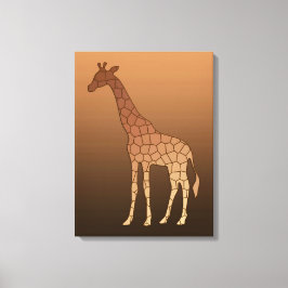 Modern Geometric Giraffe, koppar och Brown Canvastryck