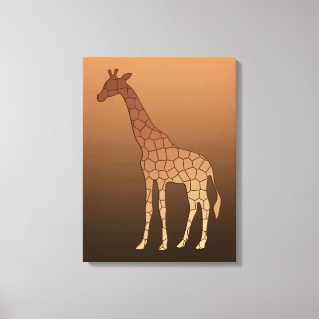 Modern Geometric Giraffe, koppar och Brown Canvastryck (Framsida)