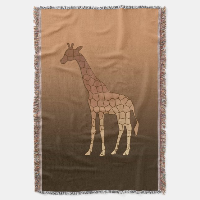 Modern Geometric Giraffe, koppar och Brown Filt (Framsidan Vertikal)