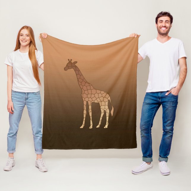 Modern Geometric Giraffe, koppar och Brown Fleecefilt (På plats)