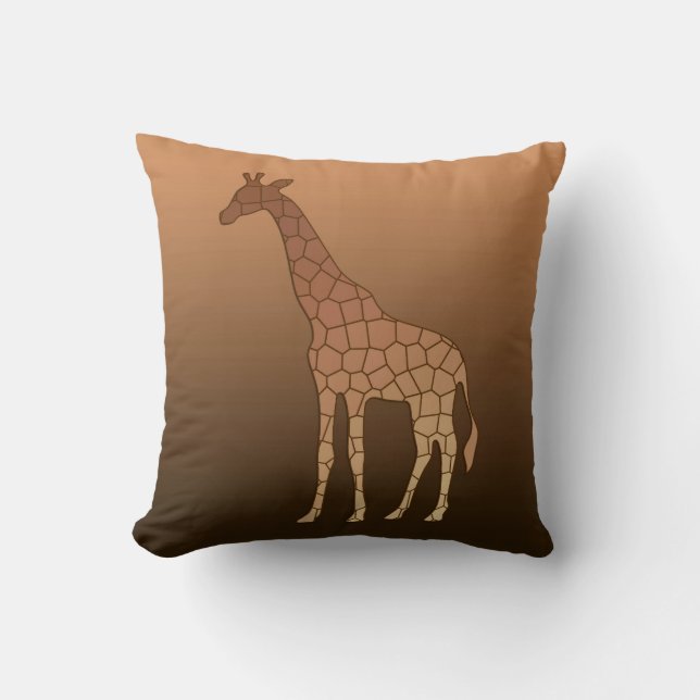 Modern Geometric Giraffe, koppar och Brown Kudde (Framsida)