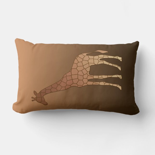 Modern Geometric Giraffe, koppar och Brown Lumbarkudde (Framsida)