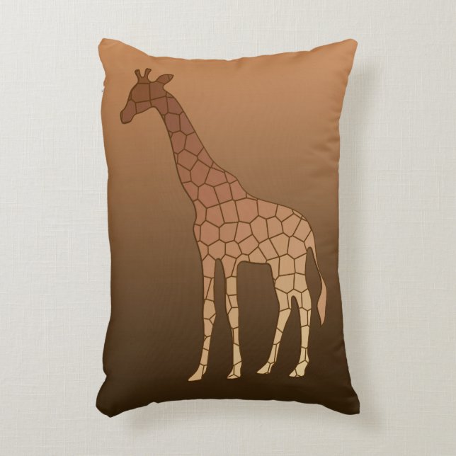 Modern Geometric Giraffe, koppar och Brown Prydnadskudde (Framsidan(Vertikal))