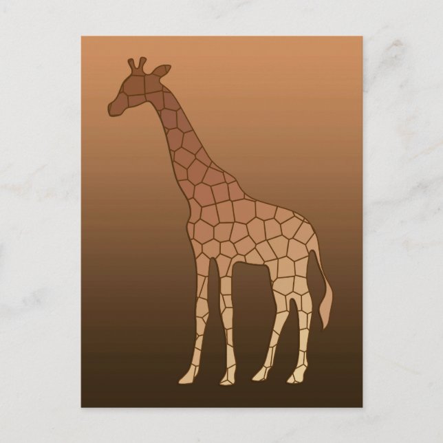 Modern Geometric Giraffe, koppar och Brown Vykort (Framsida)