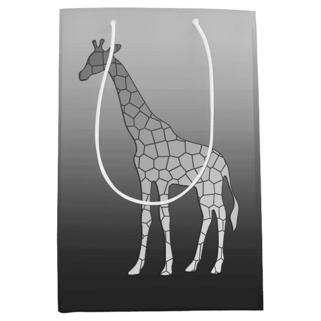 Modern Geometric Giraffe, Silver Gray / Grey (Framsidan)