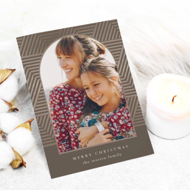 Modern Geometric God jul Photo-jul Julkort (Skapare uppladdad)