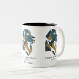 Modern Geometric Golden Retriever Mom Mug Custom Två-Tonad Mugg