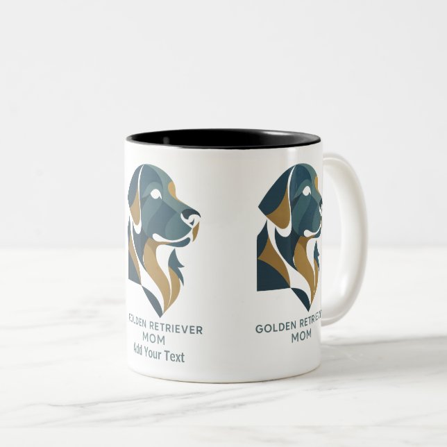 Modern Geometric Golden Retriever Mom Mug Custom Två-Tonad Mugg (Framsida höger)