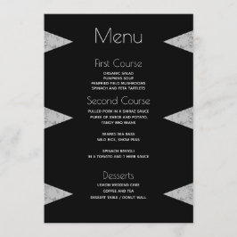 Modern Geometric Grått Marble Black Bröllop Meny