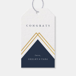 Modern Geometric Gratulerar Faux Foil Presentetikett