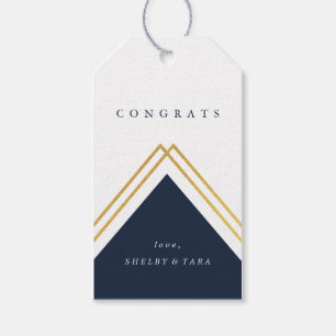 Modern Geometric Gratulerar Faux Foil Presentetikett