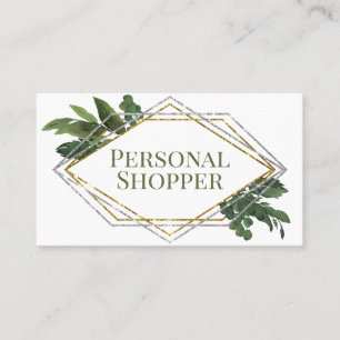 Modern Geometric Greenery Personal Shopper Visitkort