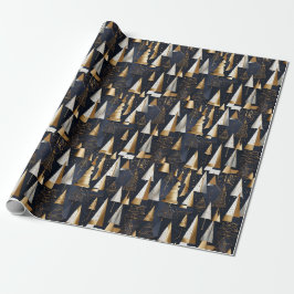 Modern Geometric Guld Julgranar Presentpapper