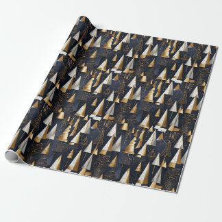 Modern Geometric Guld Julgranar Presentpapper