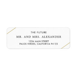 Modern Geometric Guld Linjer Bröllop Returadress Returadress Etikett