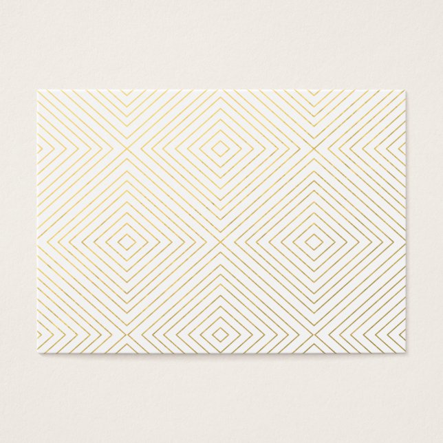 Modern Geometric Guld Squares Mönster på vitkol Visitkort (Framsidan)